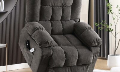 BOSMILLER Power Lift Recliner Chair Recliners for Elderly with Heat and Massage Recliner Chair for Living Room with Infinite Position and Side Pocket,USB Charge Port Grey product image