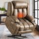 Oversized Electric Power Lift Recliner Chair for Elderly, Breathable Leather Reclining Chairs with Heat & Massage for Seniors Home Living Room 1 Light Brown product image