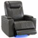 MCombo Zero Gravity Oversized Power Recliner Chair for Adults with Power Headrest & LED Light, Faux Leather Recliner Chair for Living Room & Home Theater, USB Port, Armrest Storage HTS401 Dark Grey Faux Leather product image
