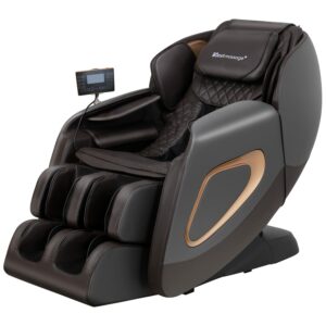 Massage Chair,Full Body Zero Gravity SL Track Massage Chair Recliner Chair with Smart Large Screen Bluetooth Speaker Built-in Heat Therapy Foot Roller Air Massage System for Home Office,Grey product image