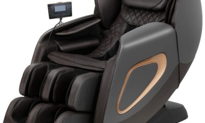 Massage Chair,Full Body Zero Gravity SL Track Massage Chair Recliner Chair with Smart Large Screen Bluetooth Speaker Built-in Heat Therapy Foot Roller Air Massage System for Home Office,Grey product image