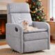 Rocking Recliner Chair for Adults,360°Swivel Glider Rocker Reclining Chair with High Back for Nursery Living Room Bedroom,Nursing Reclining Single Sofa Chairs (Light Grey) product image
