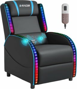 Homall LED Gaming Recliner Chair (Blue)