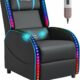 Homall LED Gaming Massage Recliner Chair Racing Style Single Living Room Sofa Comfortable Ergonomic Home Theater Seating (Blue) Blue+led Light Blue+LED Light product image