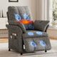 Power Recliner Chair for Adults with Heated & Massage, Adjustable Electric Reclining Chair Sofa, Lazy Boy Single Sofa with Side Pockets for Home Theater Seating, Linen, Light Grey Light Grey Linen product image
