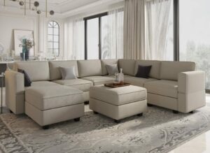 Belffin Modular Sectional Sofa with Storage U-Shaped Couch