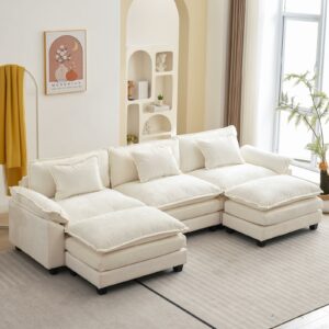 Oprisen 120-Inch Modular Sectional Sofa with Ottoman