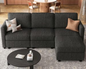 Belffin 84.3" 4-Seat L-Shaped Sectional Sofa with Storage