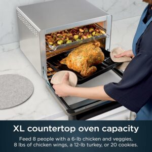 Ninja Air Fryer & Toaster Oven | Prestige Smart XL Countertop Oven | Bakes up to 20 Cookies, Fits up to a 12lb Turkey | Pizza, Toast, Bake, Air Fry & Reheat | 1800 Watts | Stainless Steel | DT501​ Stainless 10-in-1