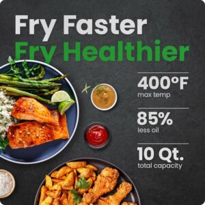 CHEFMAN Multifunctional Digital Air Fryer+ Rotisserie, Dehydrator, Convection Oven, 17 Touch Screen Presets Fry, Roast, Dehydrate, Bake, XL 10L Family Size, Auto Shutoff, Large Easy-View Window, Black 10 Quart Black