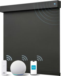 Smart Roller Shades for Windows, Alexa Blackout Motorized Blinds with Remote Control, Easy Install Automatic Electric Blinds for Indoor (23" W x 72" H, Black) 23"W x 72"H Black product image