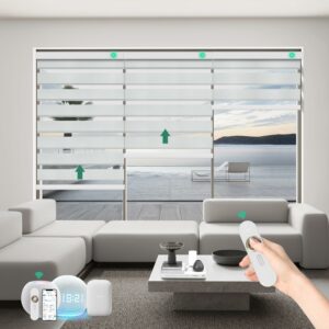 Bliwans Equinos Motorized Zebra Blinds 95% Blackout (Custom Size) product image