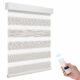 ACMEART Motorized Zebra Shades with Remote,Dual Layer Automatic Window Blinds,Blackout Electric Blinds for Home Office Custom Size (Classical Light Beige) Classical Light Beige-95% Shading product image