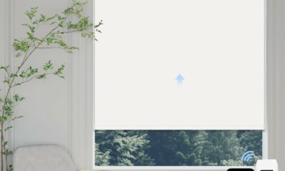 Motorized Blinds with Remote, Blackout Automatic Blinds for Windows Electric Roller Shades, Motorized Shades App Control for Bedroom Office (Blackout-Pure White, 34" Wx72 H) Blackout - Pure White 34"W x 72"H product image