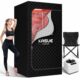 KASUE Portable Infrared Sauna, Steam Sauna with XL Steamer, 5-Layer Waterproof & Heat Insulation for Relaxation, Detoxification, Muscle Pain Relief Indoor & Outdoor(Obsidian Black) 1 Person product image