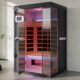 OnxyEdge 2-Person Full Spectrum Infrared Sauna, Himalayan Salt Rocks Plus 12 * 12" Red Light Therapy & 2 Built-in Speakers, 2000W - 120V Indoor Hemlock Dry Sauna with Dual LED Controls for Home & Gym Red Light Plus product image