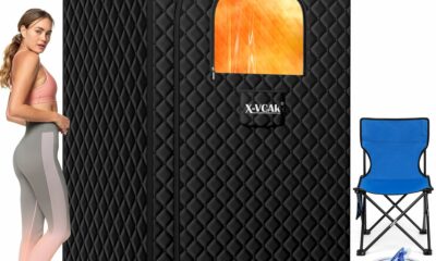 Upgraded Portable Sauna for Home，Relaxation, Steam Sauna for Home with Steamer, Remote Control, Folding Chair, 9 Levels Black product image