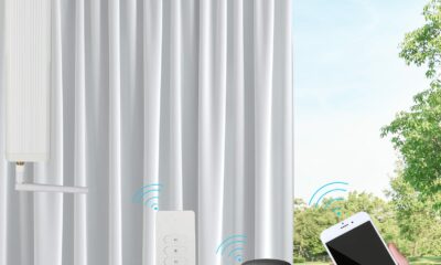 Smart Curtain Tracks WiFi Control by Phone, Support Voice Control for Alexa, Google Home, Tuya App Remote Automated Curtain Smart Curtains Opener Motorized Curtains Rods with Remote Control (125'') product image