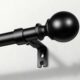 Zeerobee Curtain Rods for Windows 66 to 120, 1 Inch Adjustable Heavy Duty Black Curtain Rod, Outdoor Indoor Room Divider Modern Drapery Pole, 66-120" 32"-120" Black product image