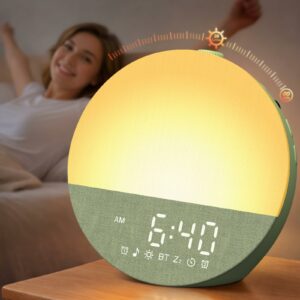Wkzay Sunrise Alarm Clock 20-Brightness Dual Alarm