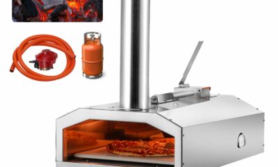 VEVOR Dual Fuel Pizza Oven Outdoor, 12 Inch Wood Fire & Propane Gas Pizza Oven, Pellet & Propane Pizza Maker with Thermometer, Foldable Leg, Stainless Steel Pizza Cook for Outside Camping & Backyard 12 Inch Dual Fuel Pizza Oven product image