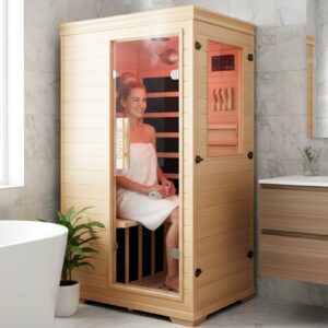 Homsido 1050W Far Infrared Sauna for 1 Person 27x35x63-Inch