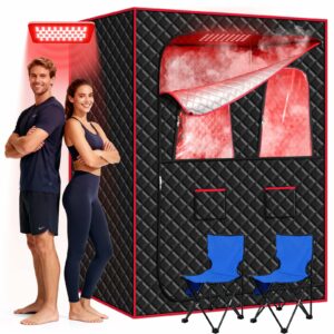 Morfone 2-Person Portable Infrared Sauna with Red Light Therapy