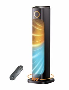 BIESQYA 1500W Tower Space Heater with Fan, Remote, 15H Timer, Oscillation