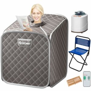 COSTWAY Portable Steam Sauna 2L Folding Home Spa Tent
