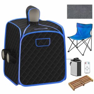 COSTWAY Portable Steam Sauna with 3L Steamer, 9 Temp Settings, 90-Min Timer