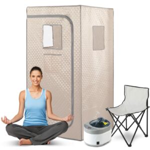 Smartmak Portable 1500W Steam Sauna Tent with Chair
