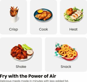 Chefman TurboFry Touch Dual Air Fryer, Maximize The Healthiest Meals With Double Basket Capacity, One-Touch Digital Controls And Shake Reminder For The Perfect Crispy And Low-Calorie Finish 9 Quart