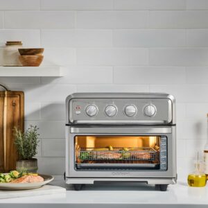 Cuisinart Air Fryer Toaster Oven, 1800W, 8-in-1 with Air Fry, Convection, Broil & Warm, 0.6 Cubic Feet, 60-Minute Timer, TOA-70NAS, Stainless Steel Stainless Steel Convection Toaster Air Fryer Oven w/ Grill