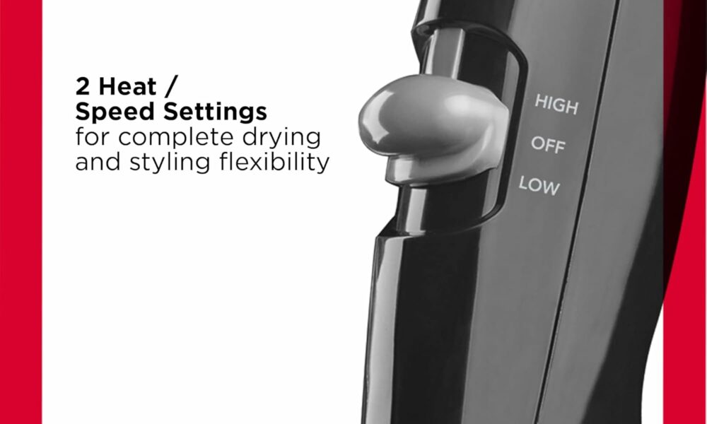 Revlon Compact Hair Dryer | 1875W Lightweight Design, Perfect for Travel, (Black) Black 1 Count (Pack of 1) product image