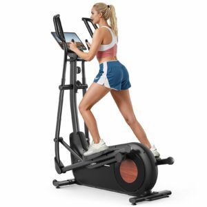 Merach Elliptical Machine, Elliptical Exercise Machine for Home with Hyper-Quiet Magnetic Drive System, Elliptical Training Machines with16.5-19IN Stride, Automatic Resistance, 400lbs Capacity 19IN Stride Smart Classic Black product image