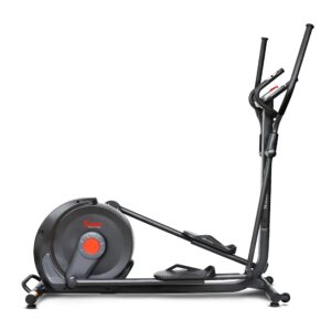 Sunny Health & Fitness Power Stride Smart Elliptical with 17.7" Stride & Pulse Sensor, 16 Level Magnetic Resistance Cross Trainer for Home Full Body Workout with SunnyFit App, Optional Electromagnetic product image
