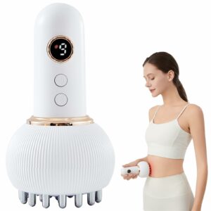 Lymphatic Drainage Massager & Anti Cellulite Massage Tool, Helps Reduce Stretch Marks & Cellulite, for Legs, Arms & Belly, Body Sculpting Machine with Microcurrent, Light, Heat & Vibration White product image