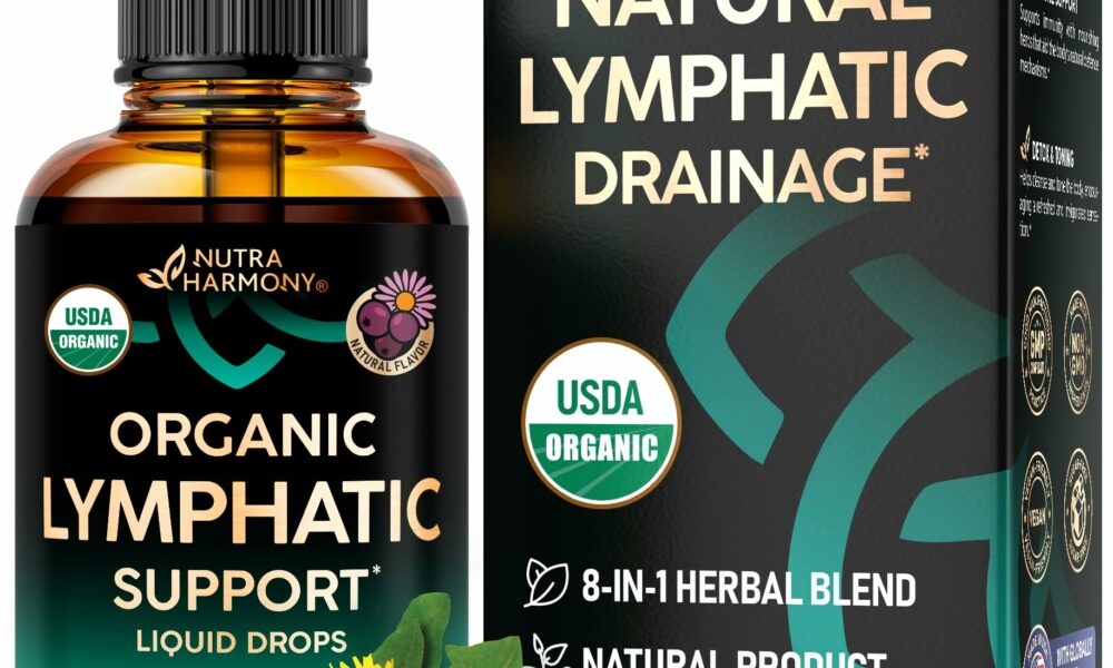 USDA Organic Lymphatic Drainage Supplement - Echinacea | Elderberry | Dandelion | Rosehip | Cleavers | Calendula | Burdock - Made in USA - Lymph System Drops - Immune Support, Cleanse & Detox, 2 fl oz 2 Fl Oz (Pack of 1) product image