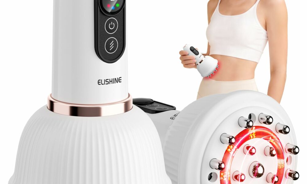 Lymphatic Drainage Massager, Anti Cellulite Massage Tool, Body Sculpting Machine with Red Light Therapy, Heating, Vibration for Stretch Marks & Cellulite, Gift for Women & Men, White product image