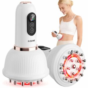 Lymphatic Drainage Massager, Anti Cellulite Massage Tool, Body Sculpting Machine with Red Light Therapy, Heating, Vibration for Stretch Marks & Cellulite, Gift for Women & Men, White product image