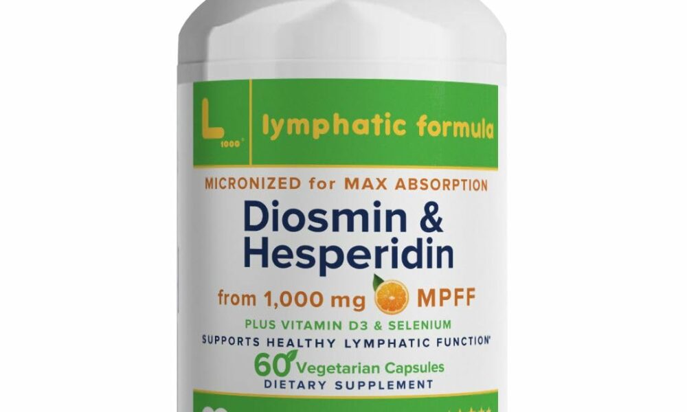 Lymphatic Formula, Diosmin Hesperidin 1000mg Lymphatic Drainage Supplement, Lymph System Support & Detox, Micronized MPFF Complex Blend with Vitamin D3 & Selenium for Immune Health, 60 Capsules product image