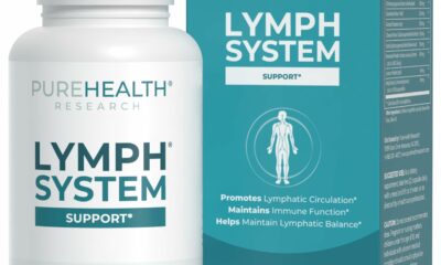 PUREHEALTH RESEARCH Lymph System Support Supplement - Lymphatic Drainage Supplement with Dandelion Extract, Cleavers, Burdock Powder - Reduce Swelling and Cleanse Lymph - 1 Bottle, Brown 60 Count (Pack of 1) product image