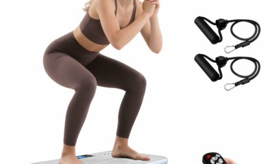 Shake Plate Vibration Exercise Machine for Lymphatic Drainage Massager & Weight Loss, 400 lbs Capacity Whole Body Vibrating Plate Workout for Women and Men Light White product image