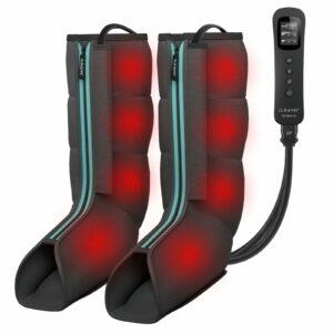 QUINEAR Leg Massager for Circulation and Pain Relief, Heating Leg Compression Massager with 3 Modes, Foot and Calf Massager with 3 Intensities 3 Heats - Gift for Mom and Dad Black product image