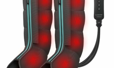 QUINEAR Leg Massager for Circulation and Pain Relief, Heating Leg Compression Massager with 3 Modes, Foot and Calf Massager with 3 Intensities 3 Heats - Gift for Mom and Dad Black product image