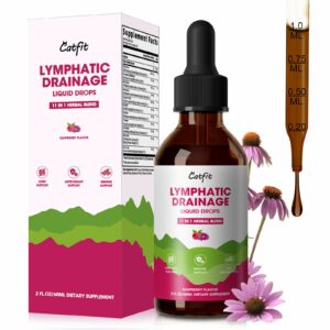 Lymphatic Drainage Supplements Drops for Immune, Lymph System Support, Cleanse & Detox, Liver Health with Echinacea,Elderberry,Cleavers Herb,Burdock, Calendula, Non-GMO, Raspberry Flavor, 2 Fl Oz Raspberry 2 Fl Oz (Pack of 1) product image