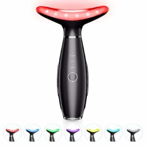 7 Color Neck Face Massager - Facial Massager Tool for Skin Care at Home, Vibrating Face Massager with Thermals, Galvanic Machines Black product image