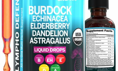 Organic Lymphatic Drainage Supplement | Lymphatic Support Drops | Burdock Root Echinacea Elderberry Dandelion Astragalus Milk Thistle Sea Moss Red Clover Cleanse Marigold Drop by Clean Nutra 1 product image
