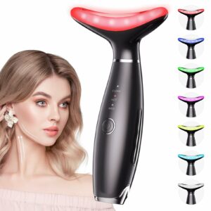 7 Color Galvanic Machines - Red Light Therapy for Face and Neck, Face Massager Tool for Wrinkles, Double Chin, Vibrating Facial Massager with Thermals, Black product image