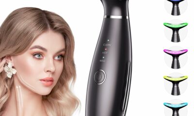 7 Color Galvanic Machines - Red Light Therapy for Face and Neck, Face Massager Tool for Wrinkles, Double Chin, Vibrating Facial Massager with Thermals, Black product image